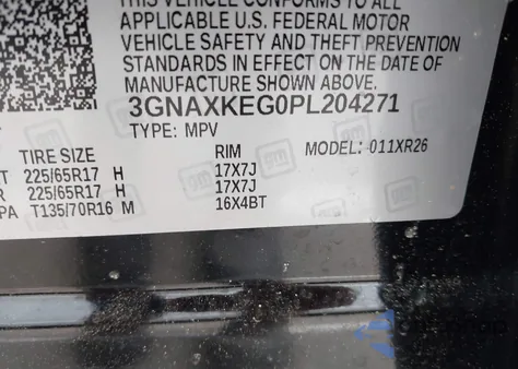 2023 Chevrolet Equinox Fwd Lt from USA, damaged, VIN 3GNAXKEG0PL204271